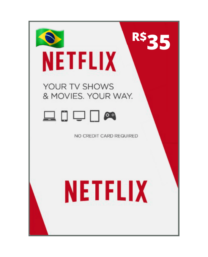 Cartão Pré Pago Netflix - Gift Card 35 Reais - Envio Na Hora